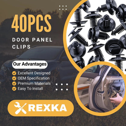 40pcs Door Trim Panel Retainers Clips for Ford (One Size)