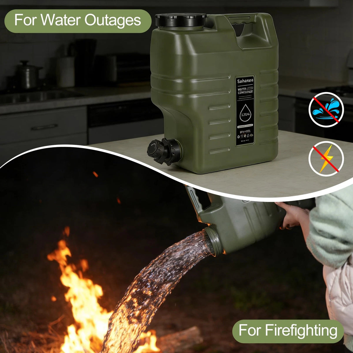 3.2 Gallon Water Jug for Portable Camping Dispenser