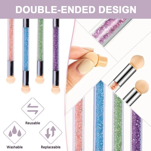 Sponge Heads Nail Pen Dual Tipped for Ombre Gradient Nail Art