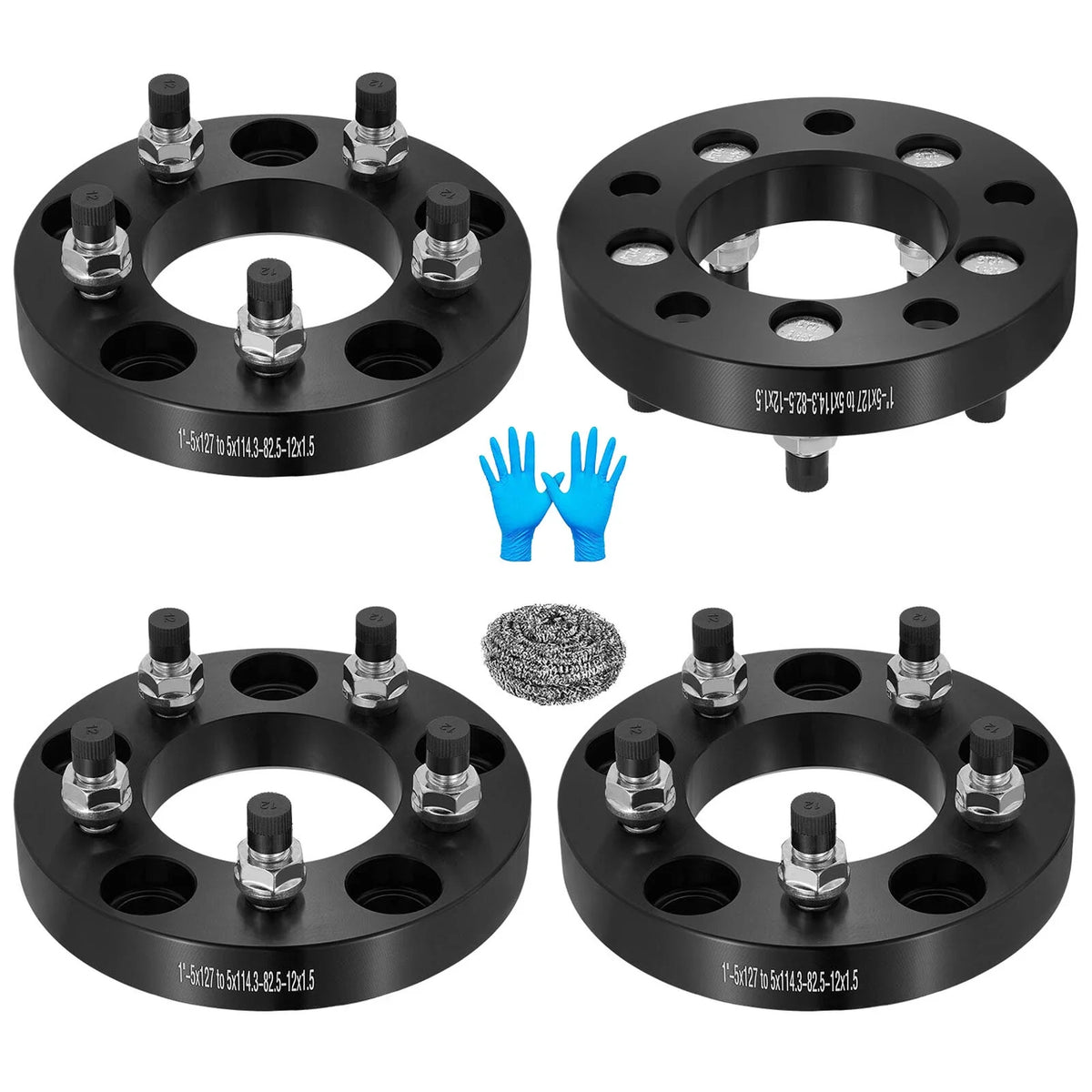 Set of 4 Wheel Adapters for GMC Safari, Dodge Journey, Jeep Wrangler (1", 5x5 to 5x4.5)