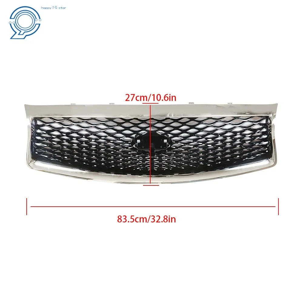 Front Bumper Upper Grille for Infiniti Q50 Sedan (2014–2017) Chrome/Black