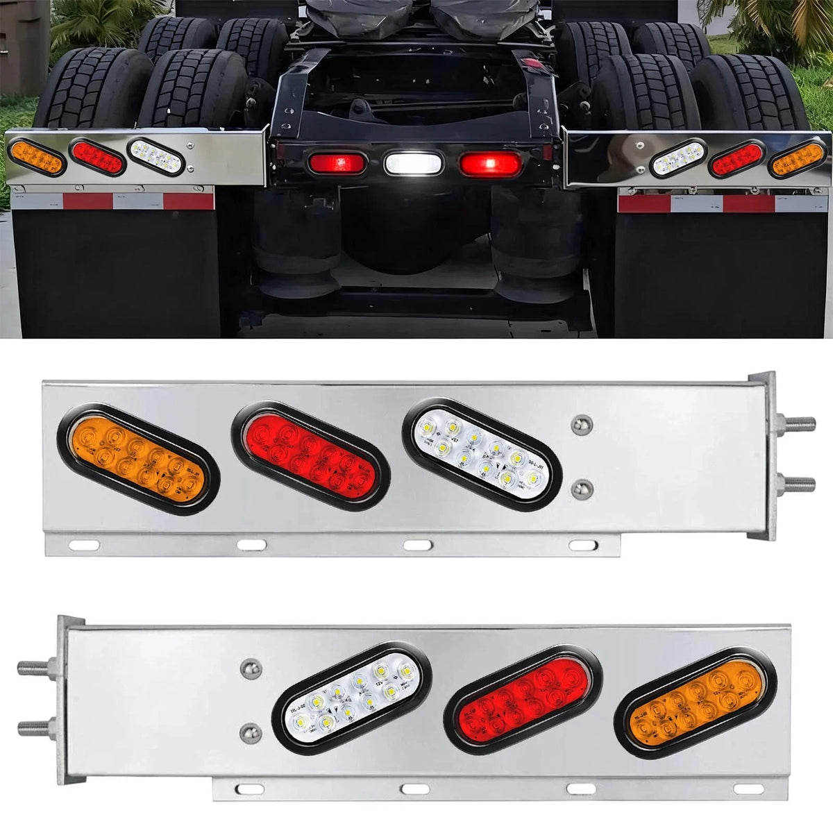 30" Chrome Mud Flap Hanger Lights Bar for BS-902-052#DW22-005 (LED)