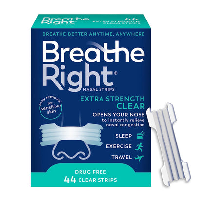 Breathe Right Nasal Strips Extra Strength for Clear Breathing (44 Count)