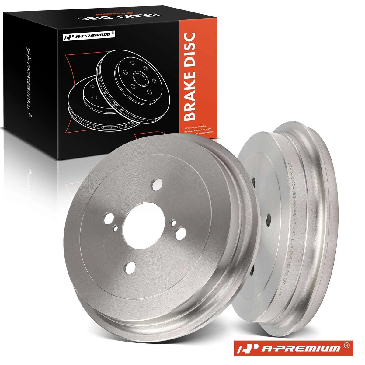 2X Brake Drum Rear for Toyota Yaris (2007–2018) 35117, 12344048