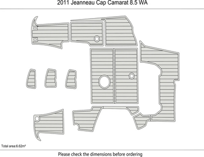 EVA Foam Flooring Mat for Jeanneau Cap Camarat 8 (2011)