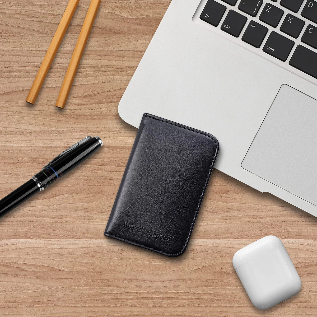 2-Sided PU Leather Business Card Holder for Universal Use
