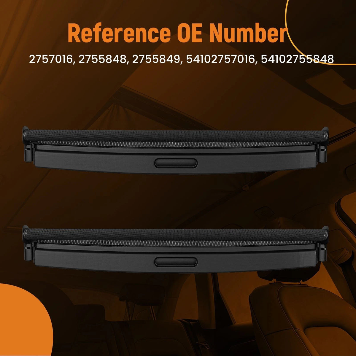 2X Sunroof Shade Curtain Cover for MINI Cooper R55 R56 (2007–2016) 2757016, AVP1GY