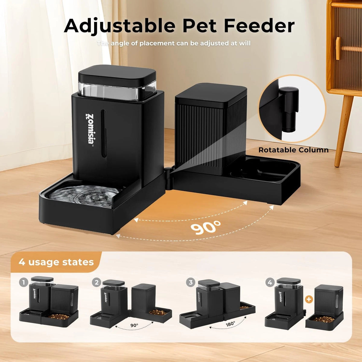 2X Automatic Cat Feeder and Water Dispenser Set for Cats (0.8 Gallon)