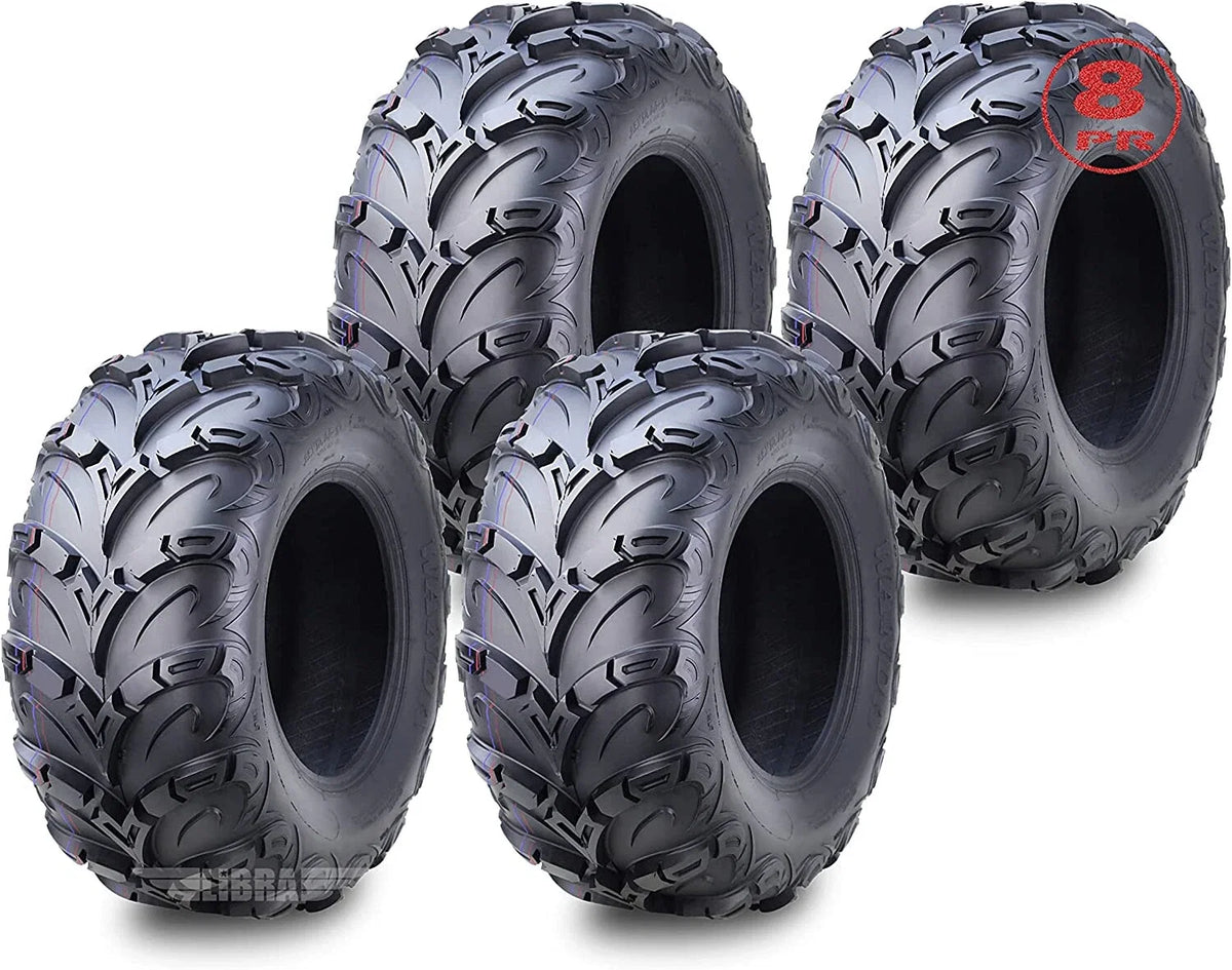 Set of 4 WANDA 8PR Mud Sling ATV Tires 25x10x12 for Kawasaki Mule Pro MX (2019–2020)
