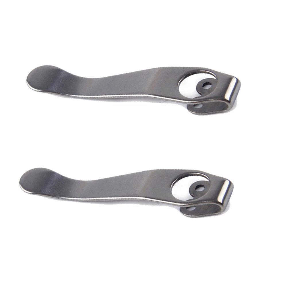 4-Pack Stone Wash Titanium Deep Carry Pocket Clip for Spyderco PM2 Smock Delica