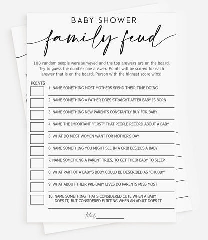 50 Cards Family Feud Game for Baby Shower (baeu 6716)