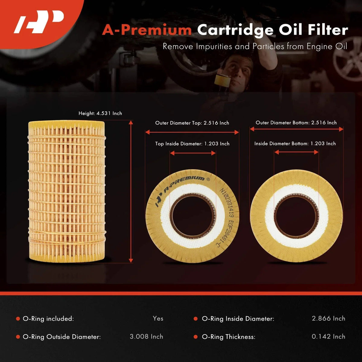 2X Engine Oil Filter for Mercedes-Benz C250, C300 (2010–2012)