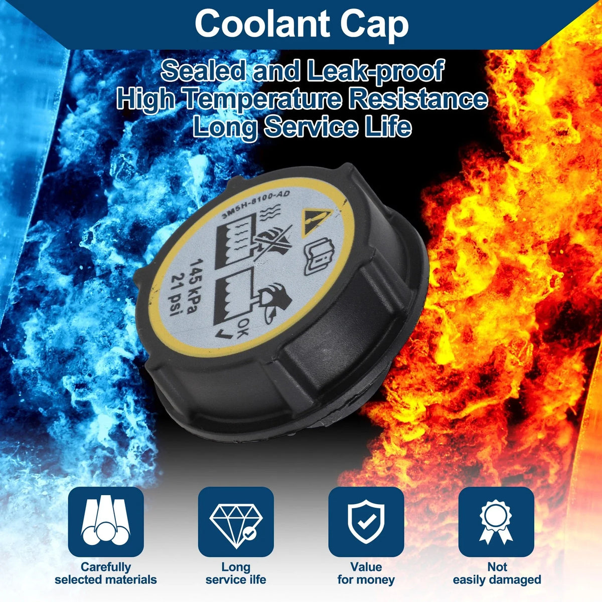 Coolant Cap for Ford Mustang GT F150 V6 V8 Escape Ranger Focus 