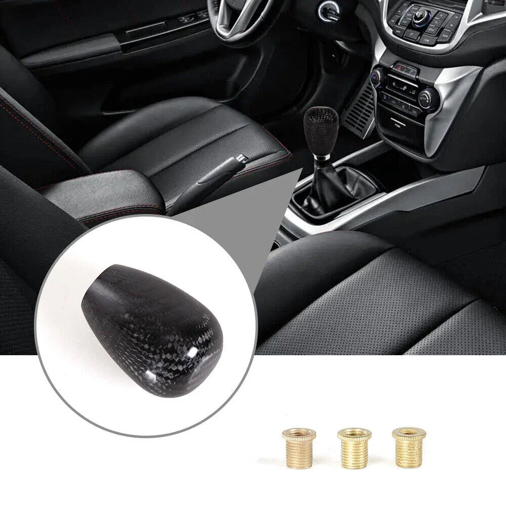 Universal Black Carbon Fiber Gear Shift Knob for Manual 5/6 Speed