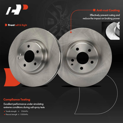 Set of 2 Front Disc Brake Rotors & Ceramic Pads for Mercedes-Benz GLK250 (2013–2015) D1406, 12135080