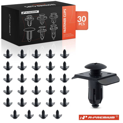 Set of 30 Screw-Type Bumper Cover Retainer Clips for Mazda 3 (0155301393, 01553-01393)