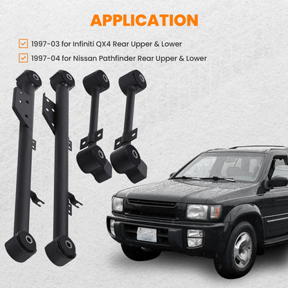 4X Rear Upper Lower Trailing Control Arms for Pathfinder QX4 (1997–2003) J7SQ6G
