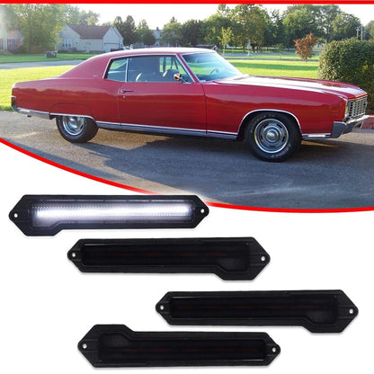 Set of 4 Smoked LED Side Marker Lights for Chevrolet Monte Carlo (1970–1972)