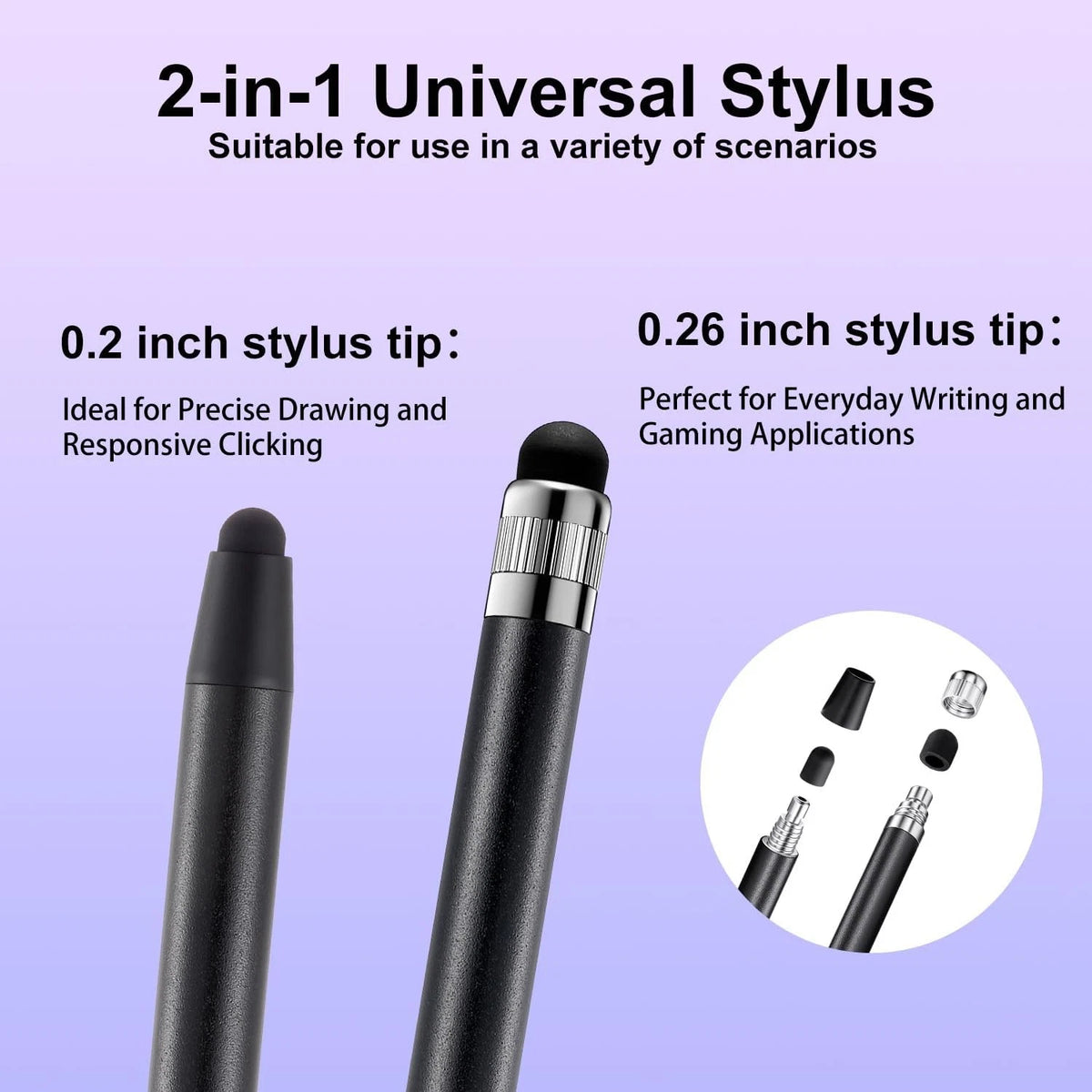 3X Stylus Pen for Touchscreen (Black, Silver, Blue)
