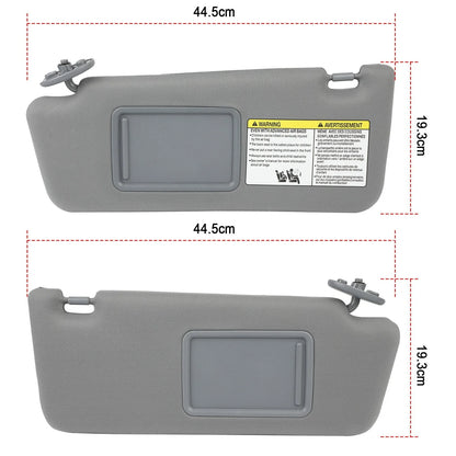 Set of 2 Sun Visors for Toyota Tacoma (2005–2015) LH Driver & RH Passenger Gray