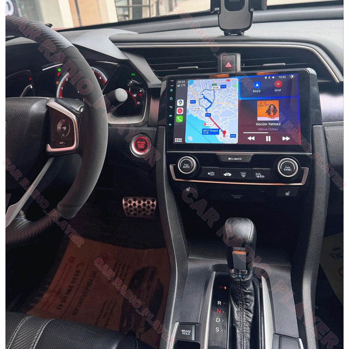 Android 15 Carplay GPS SAT Navi Head Unit for Honda Civic (2016–2020)