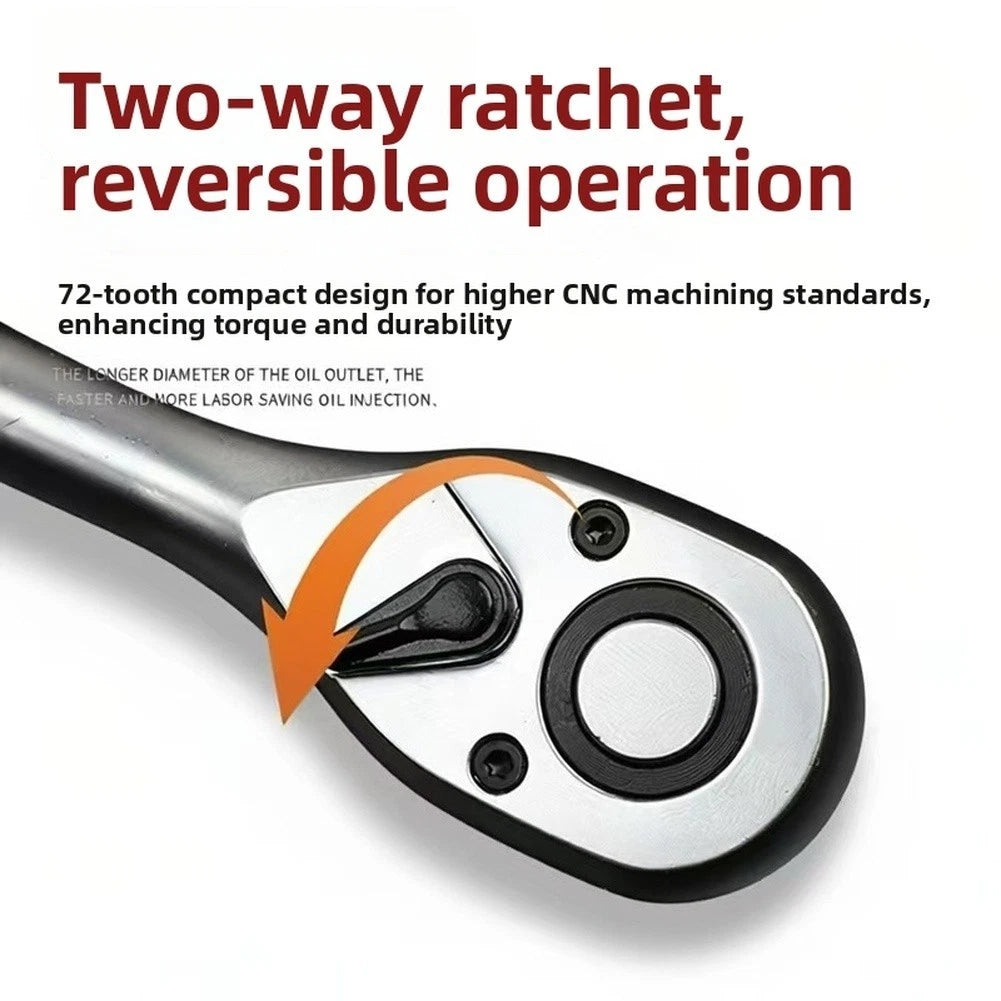 1/2 Inch Drive 600mm Ratchet Wrench 72 Tooth for General Automotive Tasks