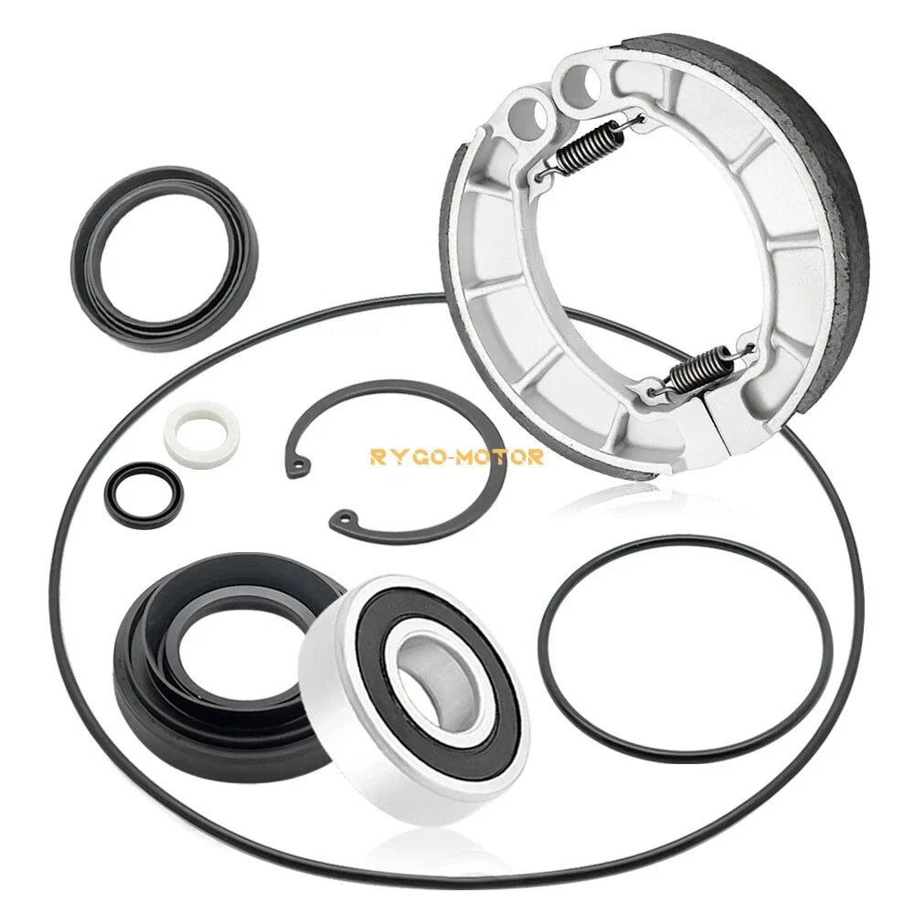 Rear Brake Drum Bearing Seals Shoes Kit for Honda Rancher 420, Foreman 500, 520
