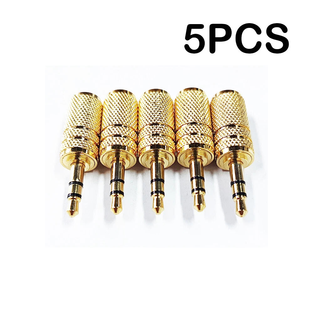 5Pcs 3.5mm Stereo TRS Male to Mono TS Female Audio Adapter
