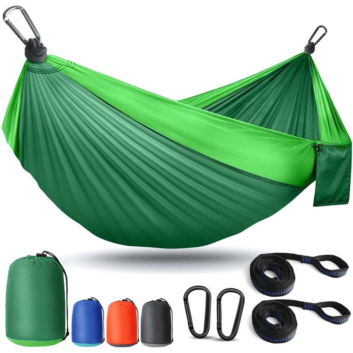 2X Lightweight Portable Double Parachute Nylon Camping Hammock for Outdoor
