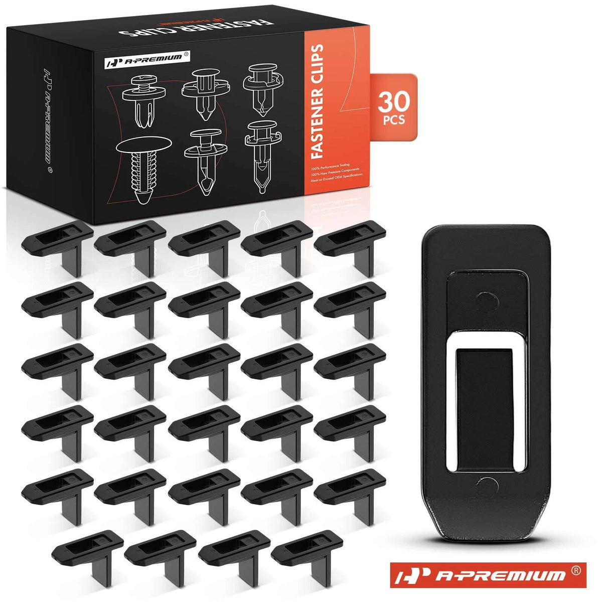 30Pcs Nylon Grille Emblem Clip Fasteners for Mazda 3 6 CX-3 (G46L50EB1, 22517)