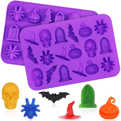 2 Pack Silicone Molds for Halloween Treats (7.2 x 4.9 inches)