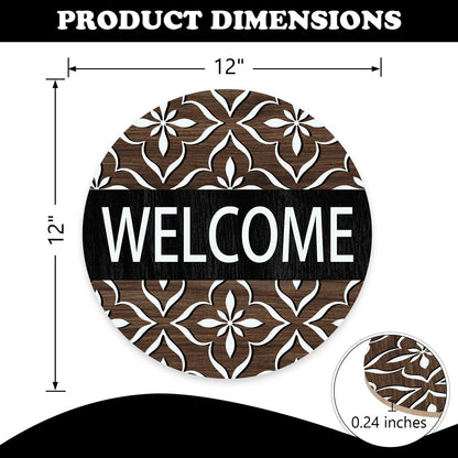Vintage Floral Welcome Front Door Sign 12x12