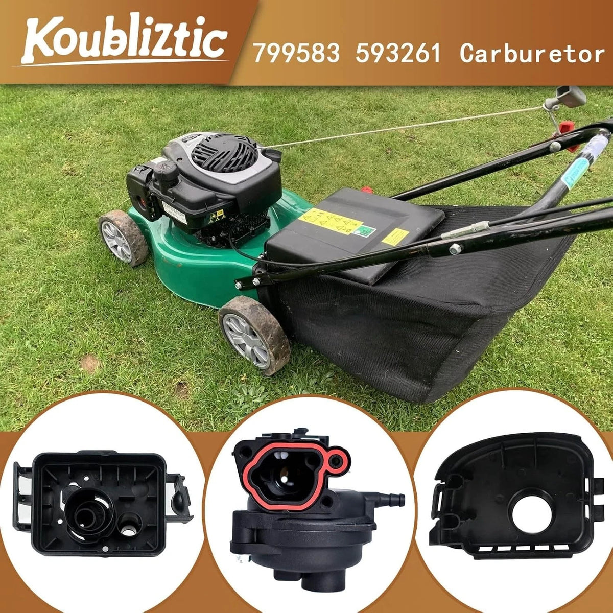 799583 Carburetor & Parts Kit for Lawn Mower (Improved Performance)