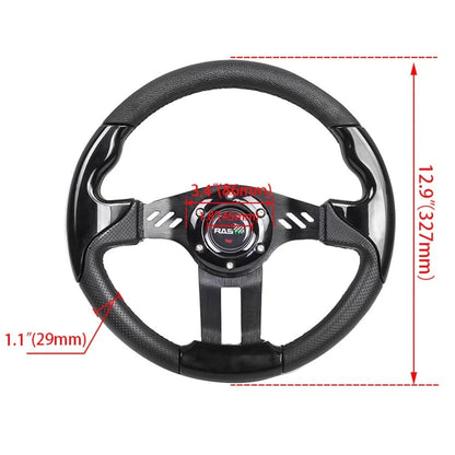 13" Racing PVC Alloy Steering Wheel w/ Hub Adapter for Ford Mustang (1984–2004)