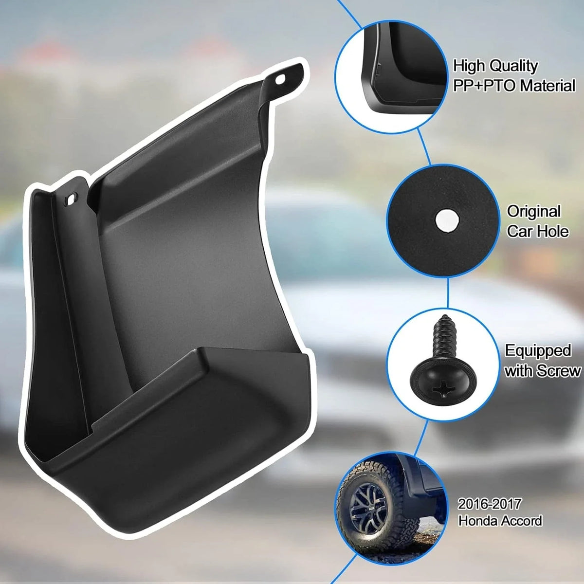 4X Mud Flaps Splash Guards for Honda Accord Sedan (2016–2017)