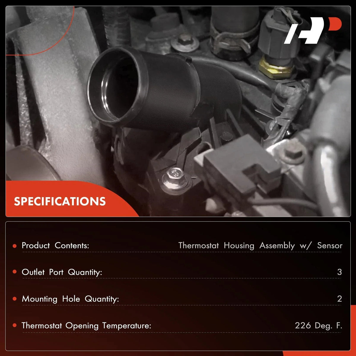 Engine Coolant Thermostat Housing for BMW F30 320i, F10 528i (2012–2019)