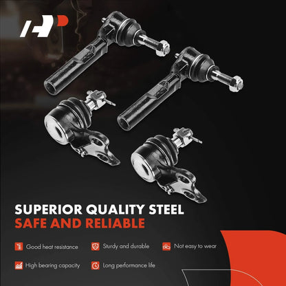 Set of 8 Front Ball Joint Sway Bar Link Tie Rod Ends for Chevrolet Cavalier