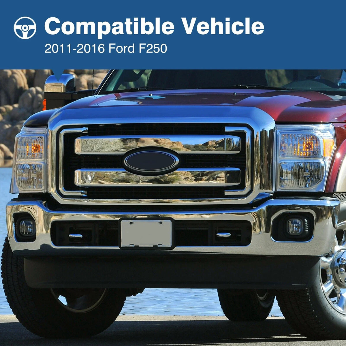 Chrome Steel Front Bumper Face Bar for Ford F-250 F-350 (2011–2016)