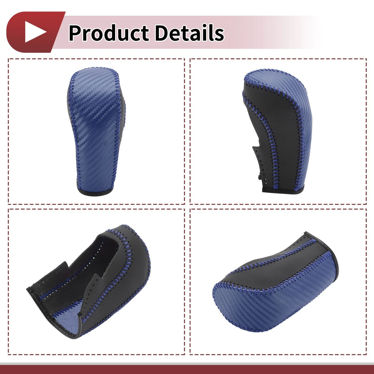 1 Pc Gear Shift Knob Cover for Ford Fiesta (2009–2012) Blue Faux Leather