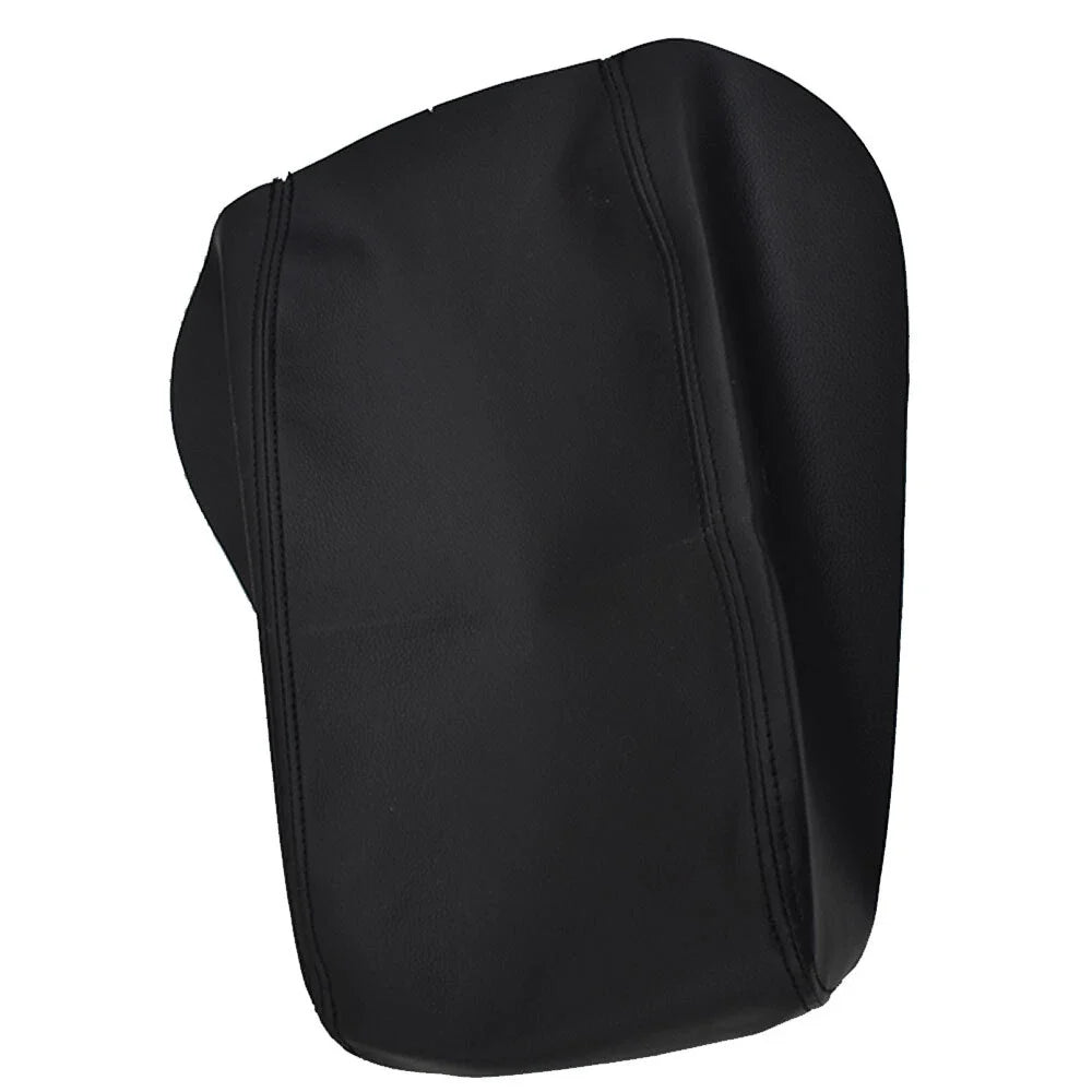 Black Leather Center Console Lid Armrest Cover for Ford Explorer (2011–2018)