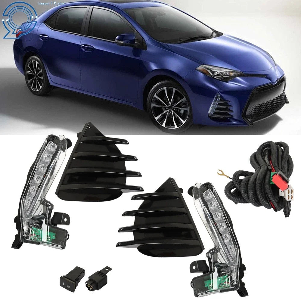 Fog Lamp DRL Light for Toyota Corolla SE XSE (2017–2019) LED Black