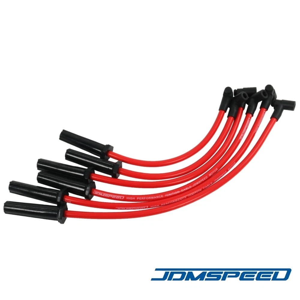 Red Spark Plug Wire Set for AMC Jeep 4.2L 258 HEI Distributor