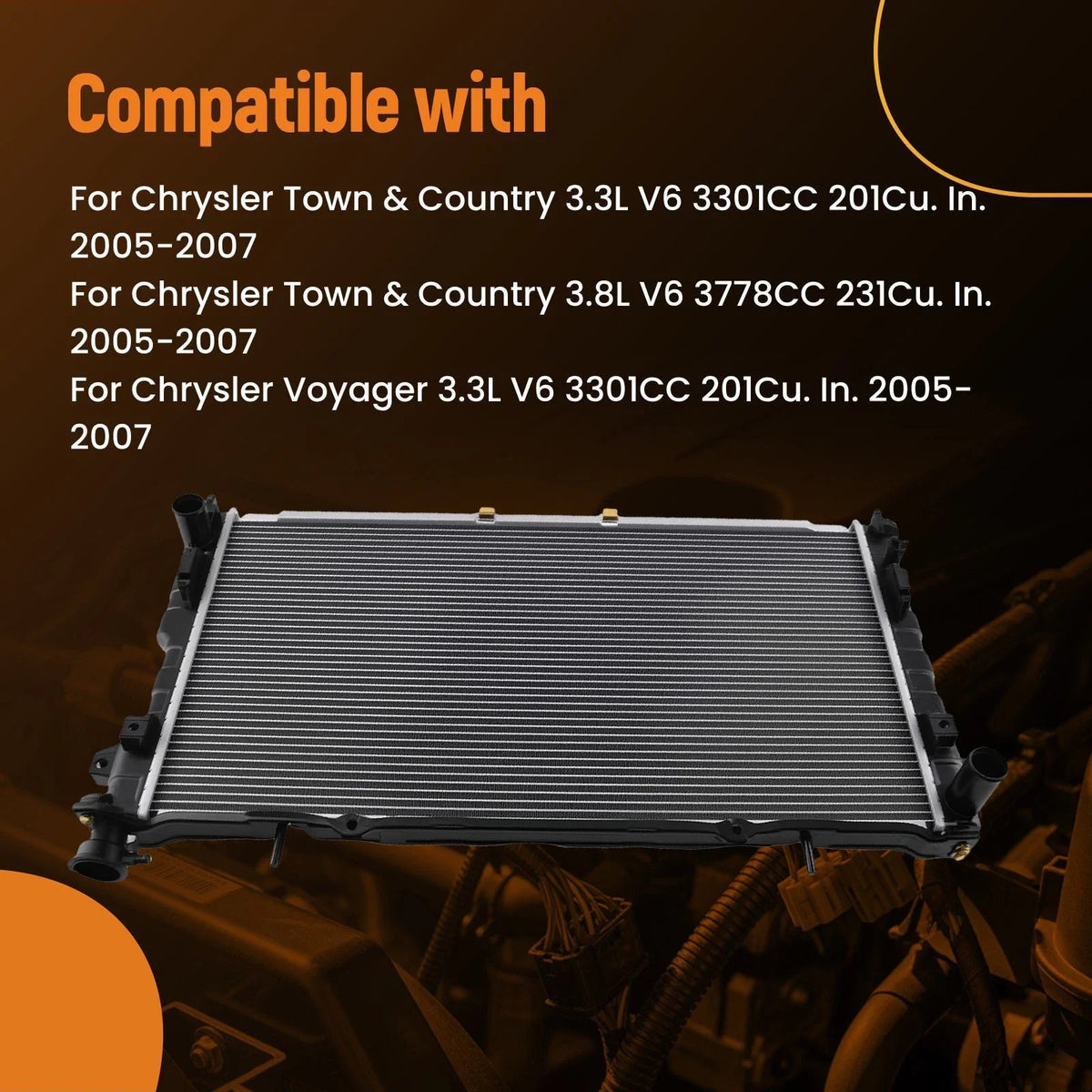 Aluminum Radiator for Chrysler Town & Country/Dodge Grand Caravan (2005–2007)