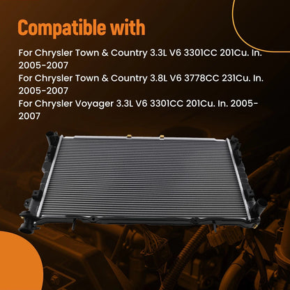 Aluminum Radiator for Chrysler Town & Country/Dodge Grand Caravan (2005–2007)