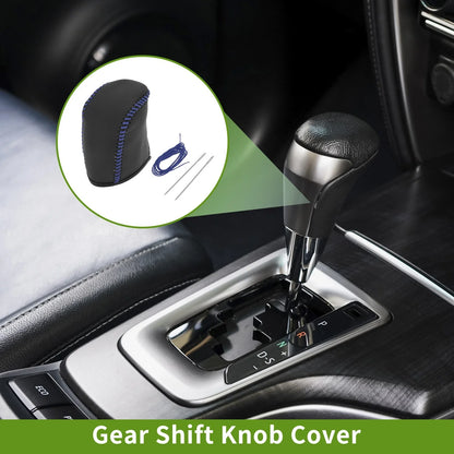 1 Pc Gear Shift Knob Cover for Dodge Journey (2011–2020) Blue Faux Leather