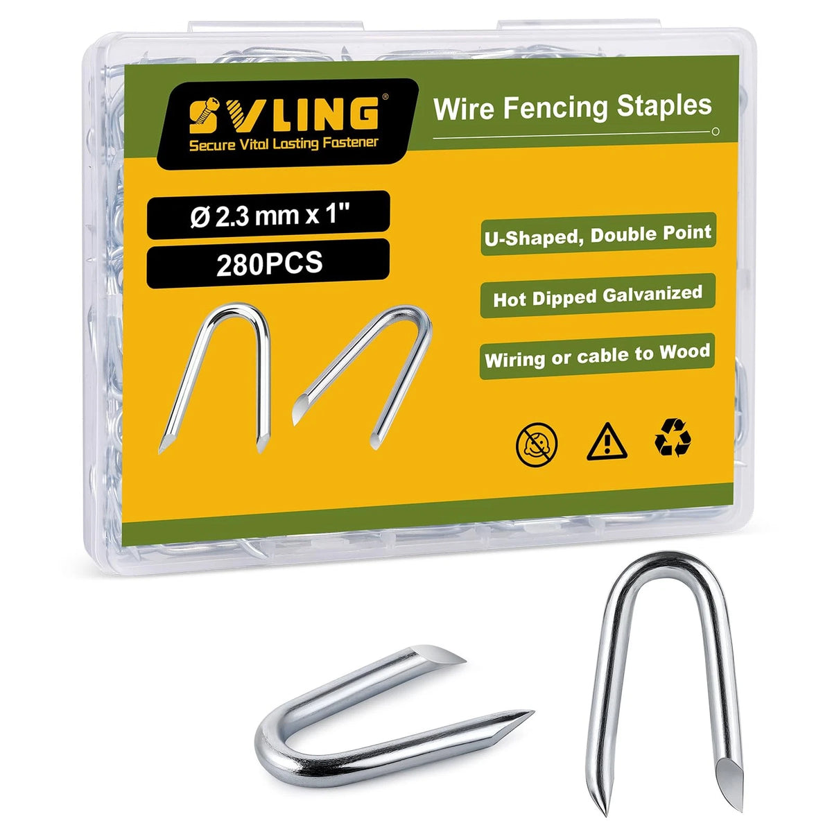 280PCS 1 Inch Fence Staples for Wire Fencing (U-Shaped, Silver)