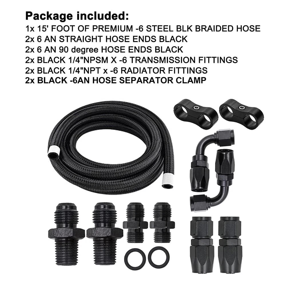 6AN Automatic Transmission Cooler Lines Kit for 4L60E 4L65E (No Years Specified)
