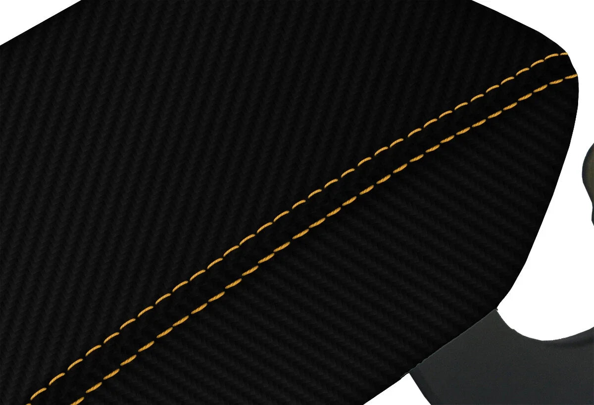 Console Lid Armrest Cover for Audi A5 S5 (2008–2016) Carbon Fiber Orange Stitch