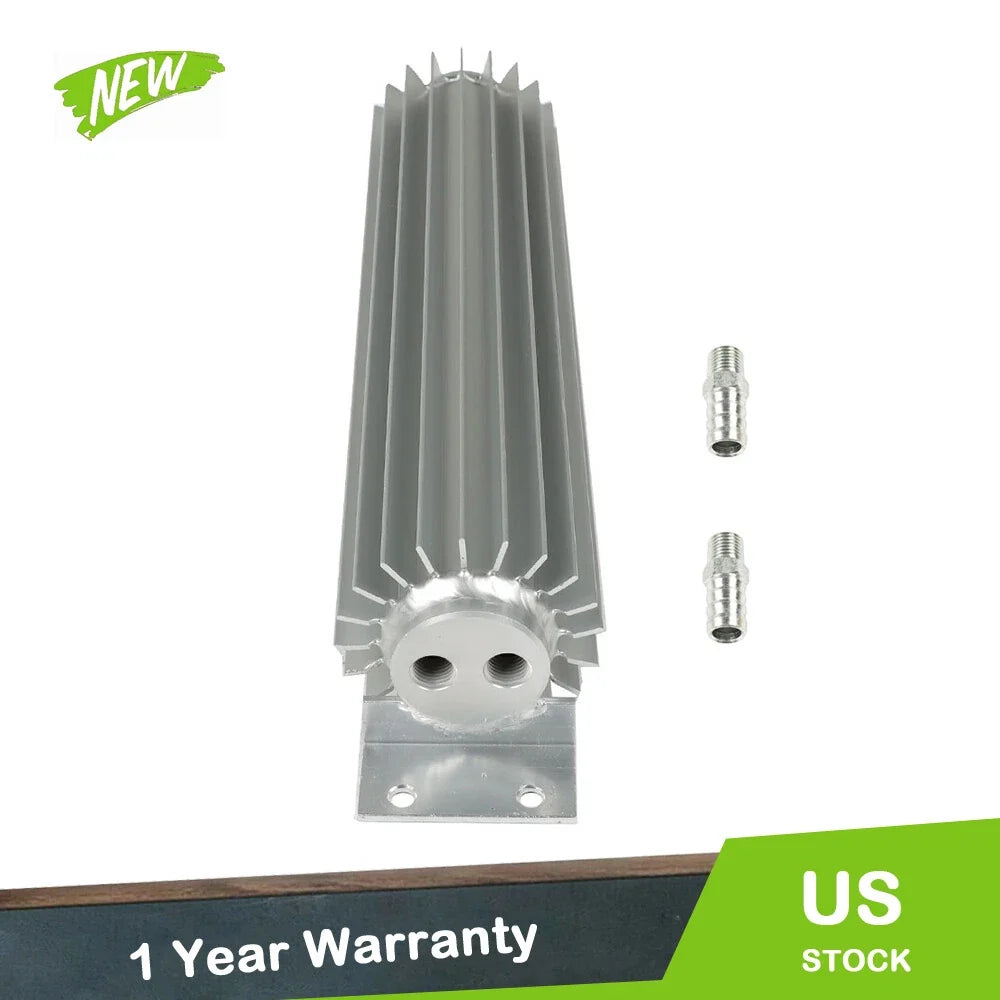 Dual Pass Aluminum Finned Transmission Oil Cooler for Universal Fitment (12")