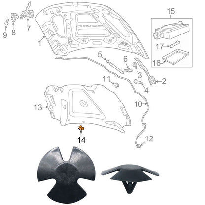 200PC Hood Insulation Pad Retainer Clips for Ram (2002–2023)